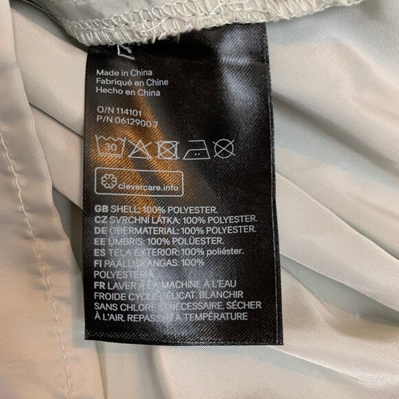 H&M Grey Neon Green Blouse Stand-Up Collar Pullover Windbreaker Drawstring 8 M - Picture 7 of 7